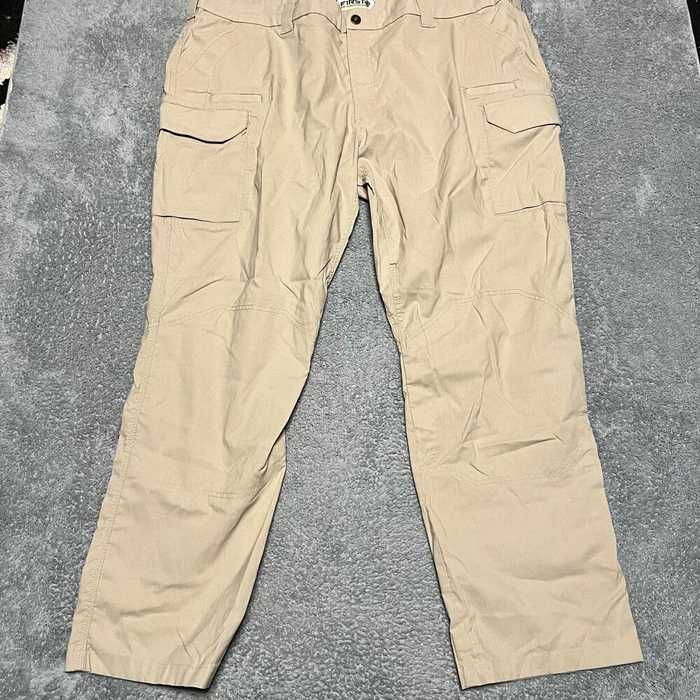 First Tactical Pants Mens 52 (52x33) Tan Cargo Straight Fit Ripstop